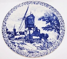FABULOUS DELFTS BLAUW BLUE DELFT'S HOLLAND CHEMKEFA DE ZOMER 11 5/8" WALL PLATE