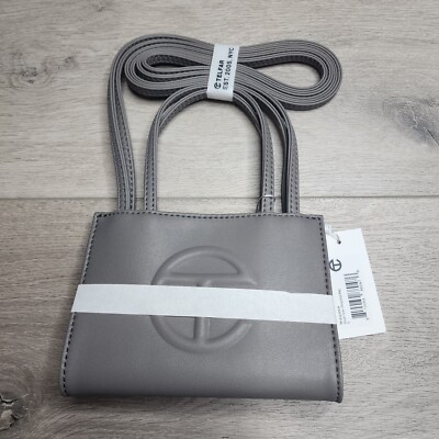 New Telfar Small Shopping Bag - Grey - 100% Genuine Vegan Leather TF-012-GY-S