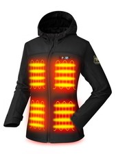 PTAHDUS Womens Heated Jackets 5 Heat Zones Battery Pack Included, with Hand