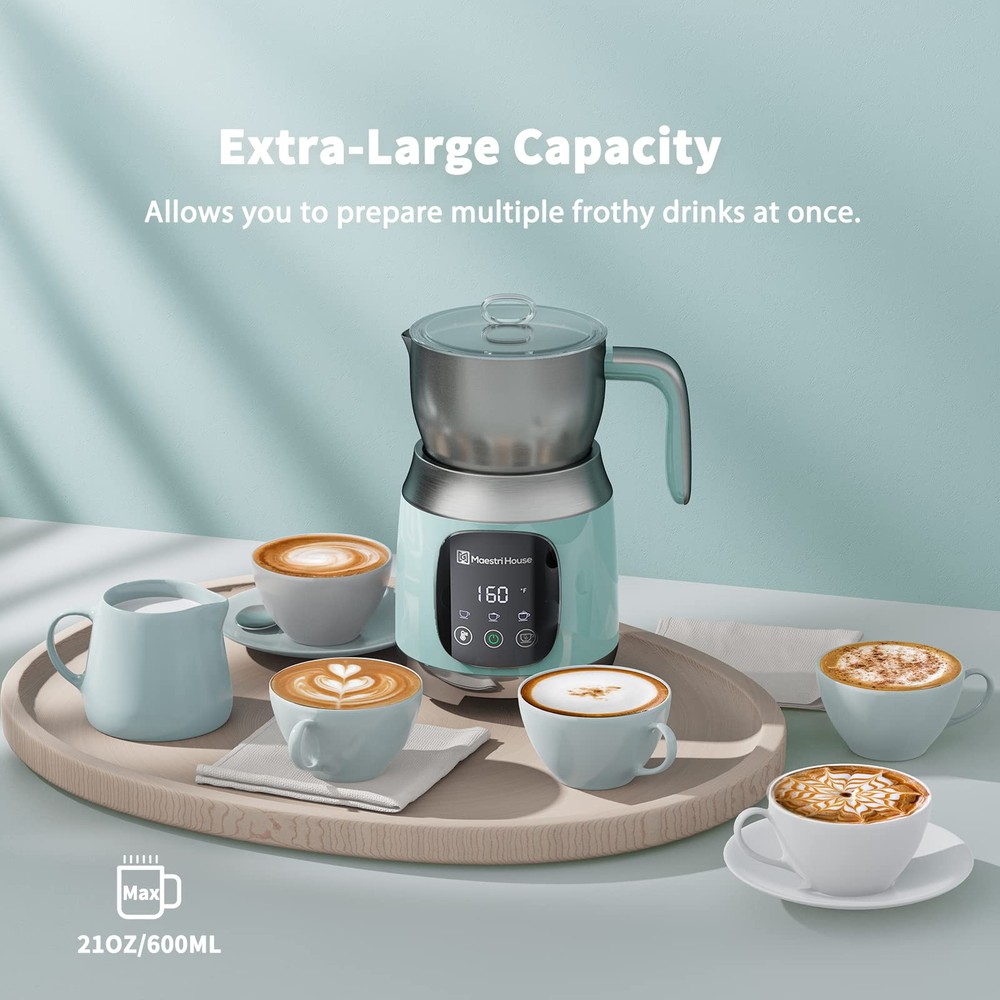 21OZ Adjustable Milk Frother with Variable Temperature and Froth Thickness
