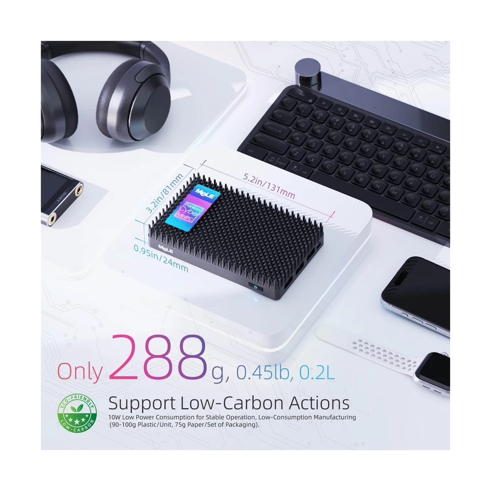 MeLE Fanless Mini PC N150 16GB RAM LPDDR5 512GB SSD,Win11 Pro Small Micro Des... - Image 2 of 4