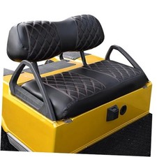 Golf Cart Club Car DS 2000.5-Up Diamond Seat Covers Black and Brown Stitching