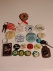 1970s And 80s Vintage Buttons And Key Chains. Afscme+Plymouth+Taxi+Budweiser Lot — photo 1