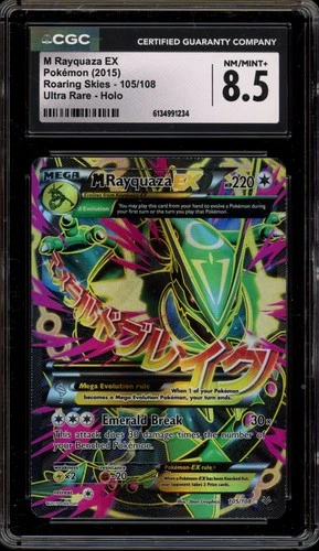 Pokemon M Rayquaza EX XY Roaring Skies Full Art #105 CGC 8.5