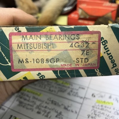 FOR MITSUBISHI 4G32, 7E, Main Bearings . NOS . Unopened Plastic Wrapped. In Box.