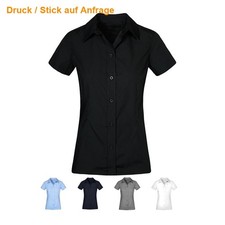 PROMODORO Damen Bluse Kurzarm Business Popeli...