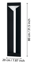 Eglo 98751 Nembro LED AußEn-Stehleuchte 10W 200X110Mm Schwarz Weiss Warmweiss I