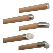 Handlauf Buche unbehandelt Edelstahl Enden rund Geländer roh Wand Griff Stange