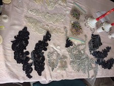 huge Lot Ornate Appliqu s Patches embellishments Sequin bead embroidery costumes