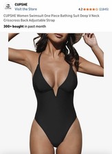 CUPSHE Women Swimsuit One Piece Bathing Suit Deep V Neck Crisscross Back S