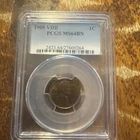 1909 VDB United States Lincoln Wheat Penny PCGS Graded MS 64 BN