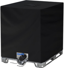 IBC Tote Cover, 275 Gallon, 420D Waterproof Black Cover for 1000L Water Tank