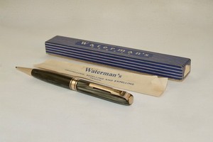 VINTAGE WATERMAN ( W5 ) PROPELLING PENCIL - GREY/GREEN STRIATED - C1950 - BOXED