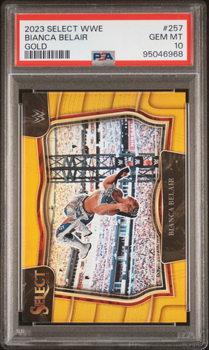 2023 Panini Select WWE Bianca Belair #257 Gold Prizm PSA 10