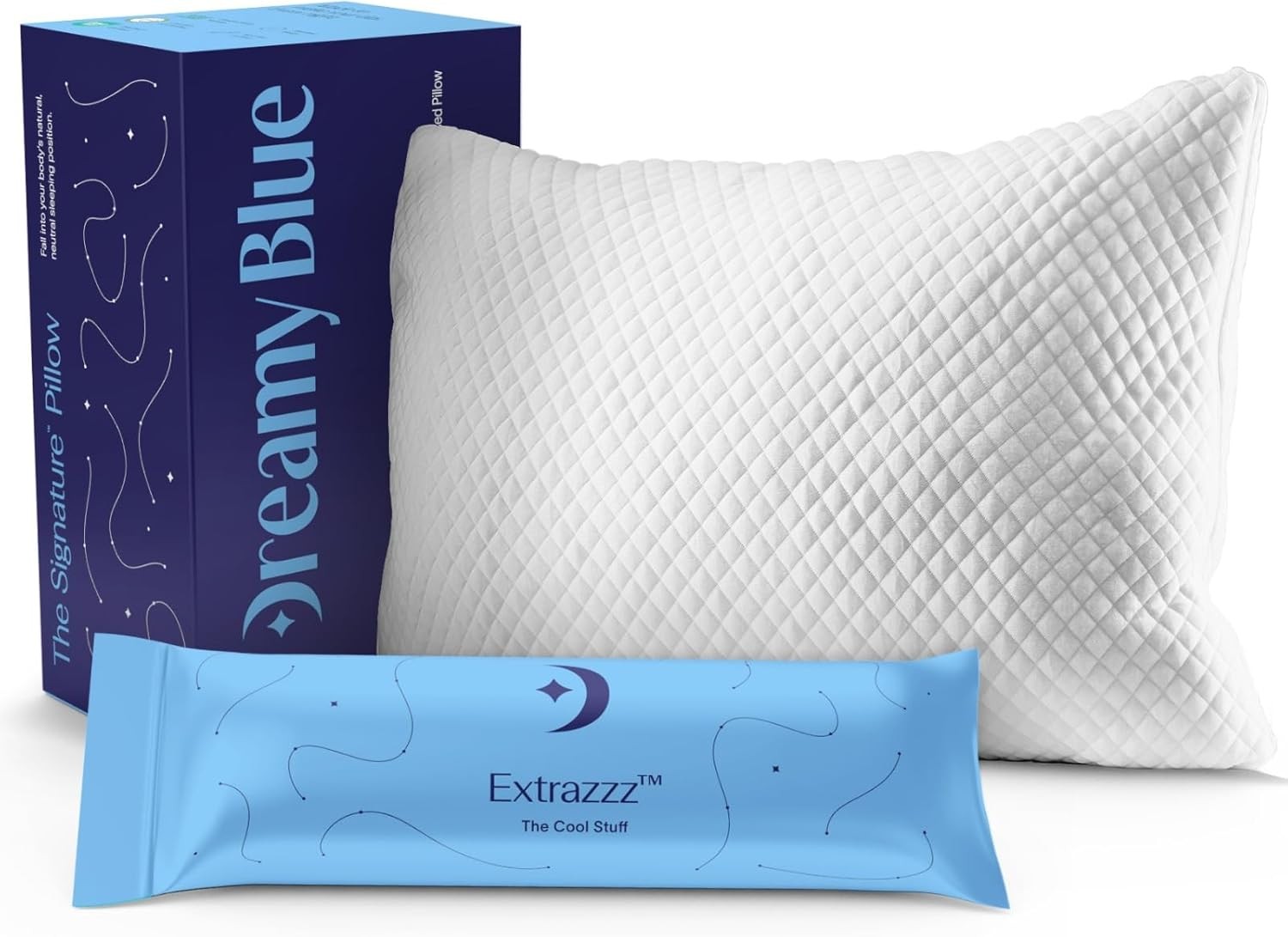 Signature Pillow w/Adjustable Loft •Shredded Memory Foam Fill •Neutral Alignment
