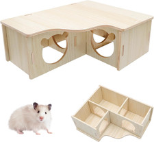 Mehrkammern Hamsterhaus Holz 3 Zimmer Versteck Zwerghamster Rennmaus Haus