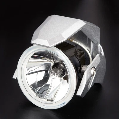 3" feu antibrouillard ECE noir metal housing argent ABS shield x2 bobber brat - Photo 1/4