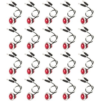 20- 3/4'' ROTE 3 LED SEITENMARKER-BULLET-LEUCHTEN Mit CHROMRING Für ANHÄNGER
