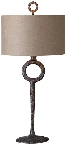 Uttermost Ferro 35" Rust Beige Rustic Cast Iron Table Lamp - Picture 2 of 2