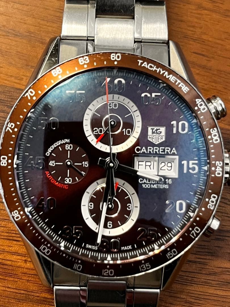 TAG Heuer Carrera Automatic Watch 100m Waterproof Leather Strap Used