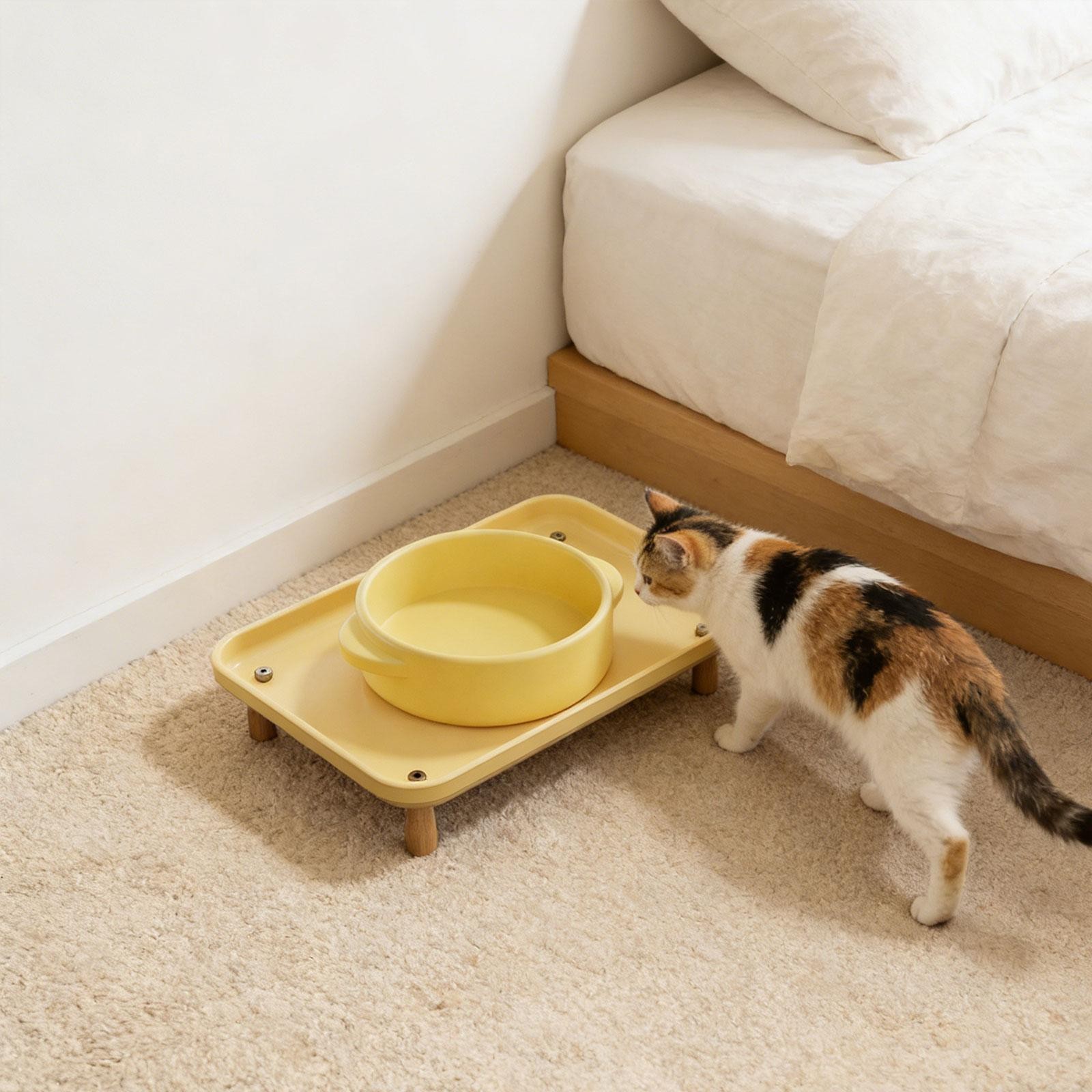 Cat Dog Bowl Tray Cat Feeder Stand for Water Dispenser Automatic Pet Feeder