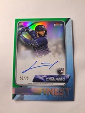 2024 Finest Junior Caminero RC Rookie ON CARD Auto Green Refractor lFR-JC /75