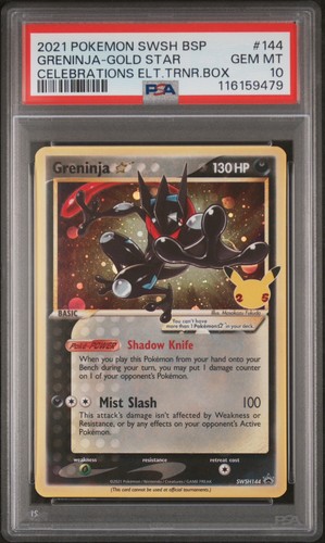 2021 POKEMON SWSH BLACK STAR PROMO #144 GRENINJA-GOLD STAR PSA 10
