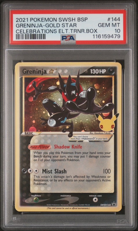2021 POKEMON SWSH BLACK STAR PROMO #144 GRENINJA-GOLD STAR PSA 10