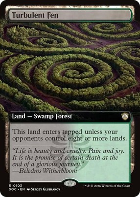 [1x] Turbulent Fen - Extended Art Near Mint, English Secrets of Strixhaven Comma