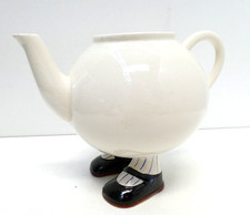 1970S CARLTON WARE ENGLAND LUSTRE DESIGN SOCKS & MARY JANE SHOES NOVELTY TEAPOT