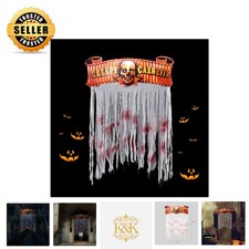 54 x 38 In Scary Clown Doorway Curtain - Perfect for Haunting Halloween Vibes