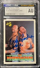 BUSHWHACKER LUKE SIGNED 1990 CLASSIC WWF #70 CGC JSA AUTO