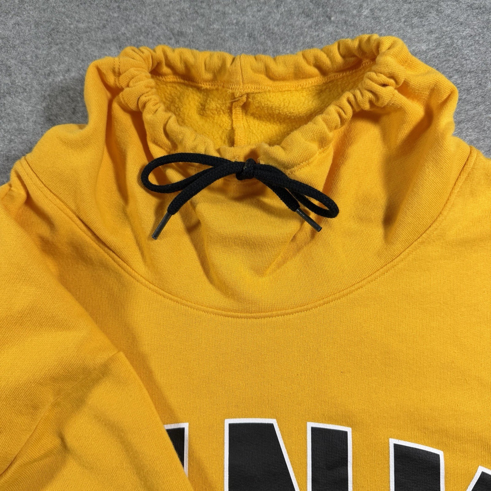 Victoria's Secret PINK Sweatshirt Womens L Yellow Spellout Cowl Neck Pullover thumbnail 9