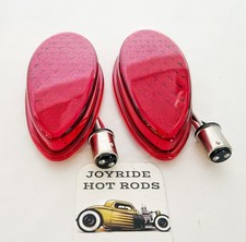 1pr - 1938-39 Ford Tear Drop Tail Lights Led Replacement Lenses- 12v 1pr - 1938-39 Ford Tear Drop Tail Lights Led Replacement Lenses- 12v