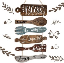 Geetery 6 Pcs Bless The Food Before Us Sign Farmhouse Kitchen Wall Decor Dining