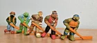 6 Vintage 1990 TMNT Remco Subterranean Sewer Hockey Foosball Player 2.5" Figures