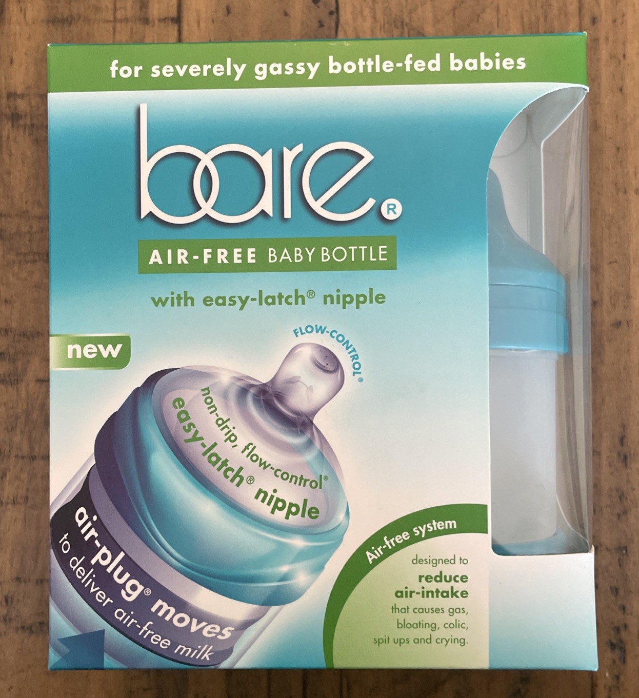 Bare Air-Free 4Oz W/Easy-Latch Nipples.  