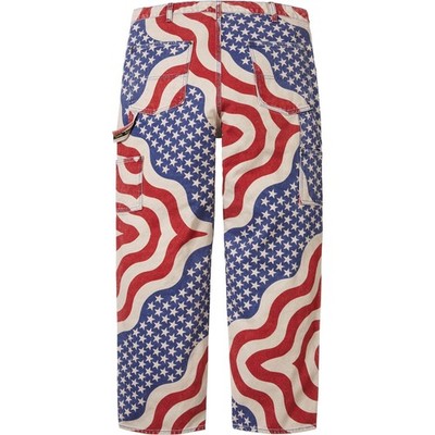 Supreme Flag Double Knee Painter Pant Multicolor Black 2colors