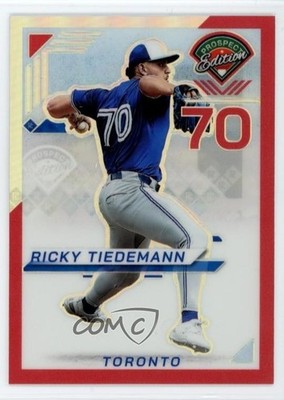 2025 Panini Prospect Edition Red Prizm 125/199 Ricky Tiedemann #8 9cf
