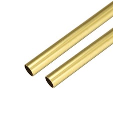 Brass Round Tube 300mm Length 11mm OD 0.2mm Wall Thickness Seamless Tubing 2Pcs