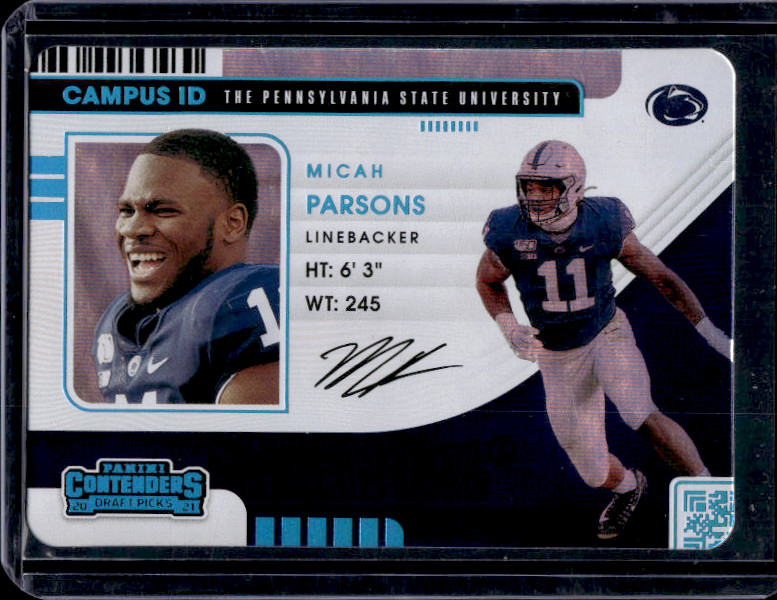 2021 Panini Contenders Draft Picks Micah Parsons Campus ID Rookie Case Hit