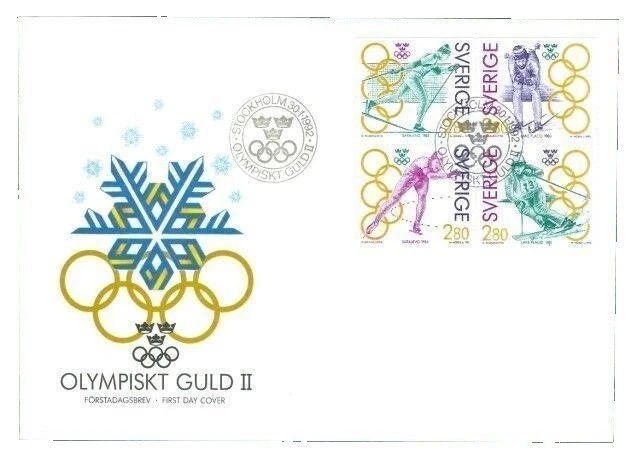 Estampillas de los Juegos Olímpicos utilizada sueco