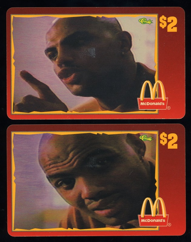 Scarce Lot of 2 1996 Classic/Sprint McDonald's $2 Phone Cards - Charles Barkley