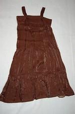 Girls MATILDA JANE Tiered Jumper Dress SHIMMERY BROWN Knotted Straps SIZE 8