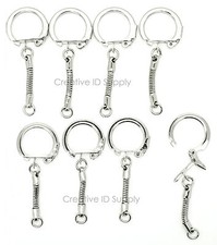 Lot of 200/100/50/25 Key Chains Snake Chain w/ Snap End & Jump Ring Bulk