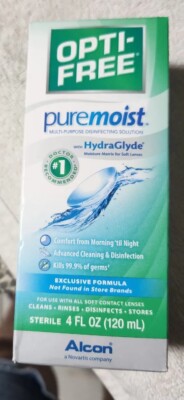 Soft Contact Lens Opti-Free Pure Moist Multi-Purpose Solution 4 oz Disinfects