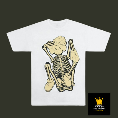 KAWS Skeleton New Fiction T-Shirt Bone 2021 (KAWS-SS01) Men's Size XL