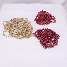 Plastic Red  Gold Ball Christmas Tree Garland Mixed Lengths Used Loose