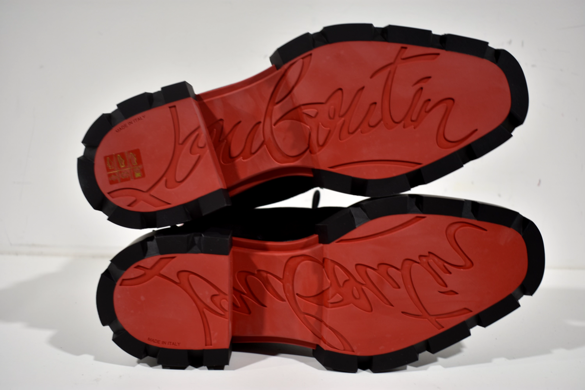Christian Louboutin Mens Our Georges 2 Flat Black Suede Combat Lace Up Boot 44.5 Christian Louboutin Men main image 3