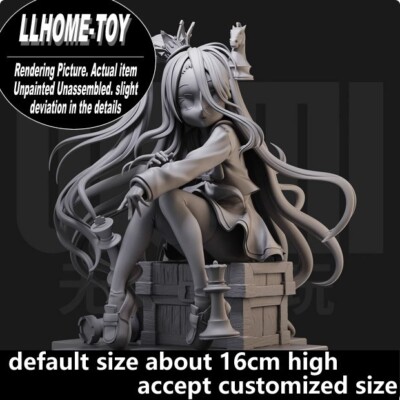 Anime Shiro Cute Girl Sit on Box Resin 3D Print GK Figure DIY Model Unpainted